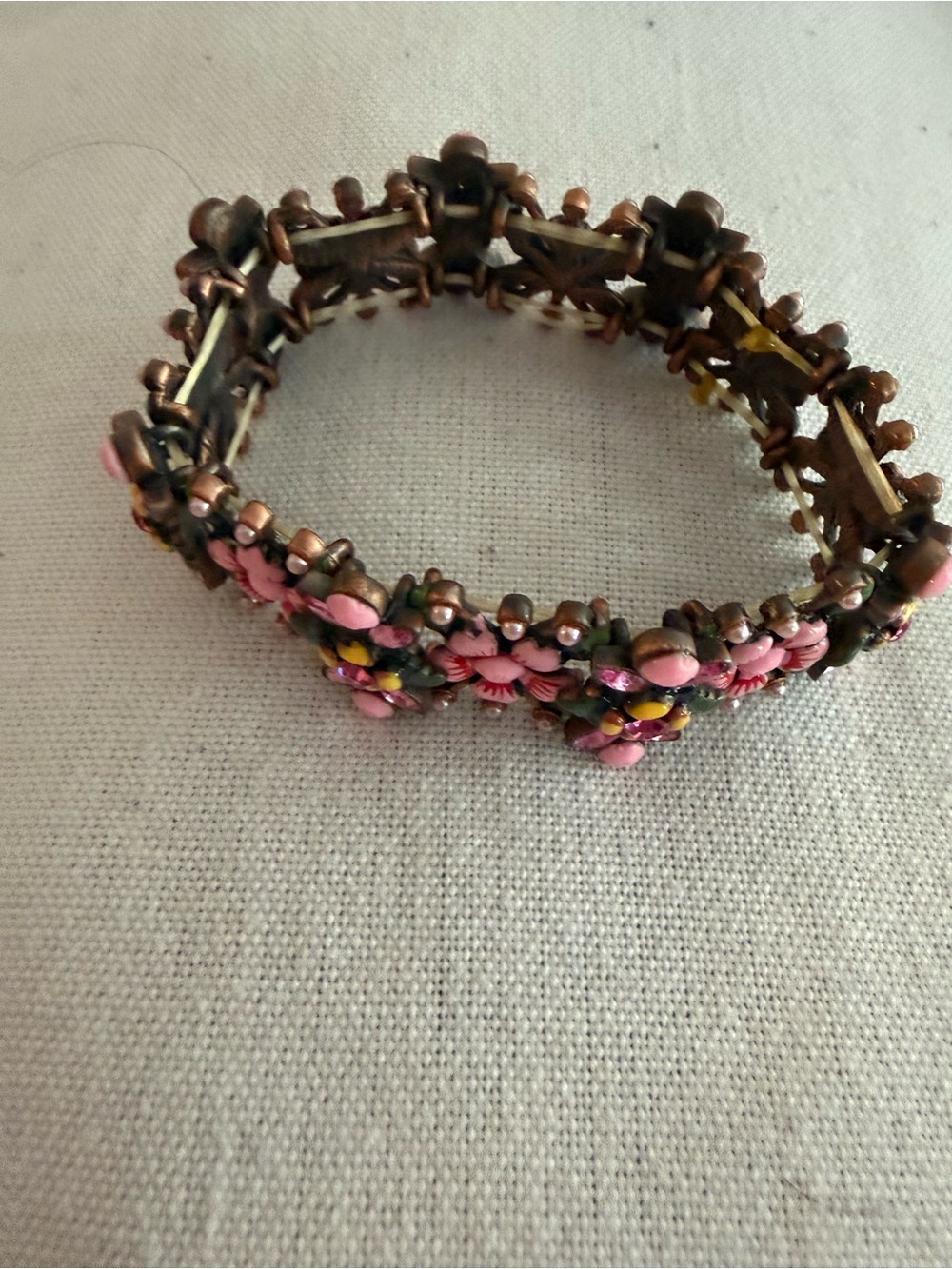 Pink Flower Stretch Bracelet - Women Jewelry
